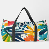 カスタムモノグラム熱帯抽象芸術模様 ダッフルバッグ (正面)