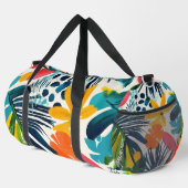 カスタムモノグラム熱帯抽象芸術模様 ダッフルバッグ (右コーナー)