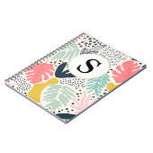 カスタムモノグラム熱帯模様ノート ノートブック (左側)