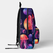 カスタムモノグラム白熱［赤熱］光を放つクラゲリュック プリントバックパック (左)