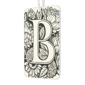 カスタムモノグラム白黒フローラタトゥーアート カーエアーフレッシュナー (左)