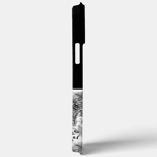 カスタムモノグラム白黒フローラ植物学 Case-Mate iPhoneケース (裏面 / 右)