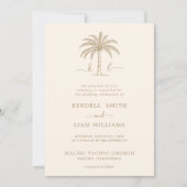 カスタムモノグラム結婚のロゴパームツリー招待状 招待状 (正面)