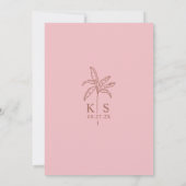 カスタムモノグラム結婚のロゴパームツリー招待状 招待状 (裏面)