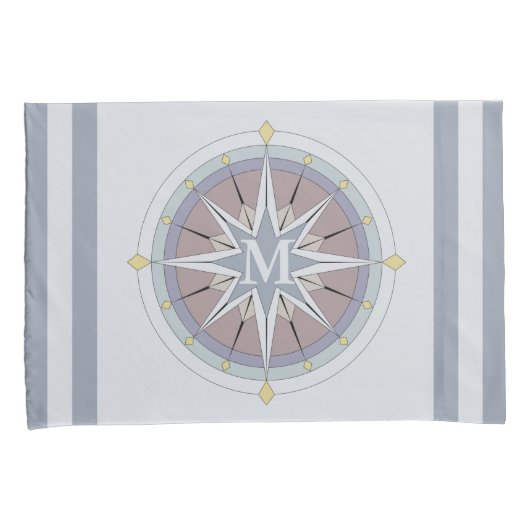 カスタムモノグラム航海のスタイル枕ローケース、改訂 枕カバー (正面右)