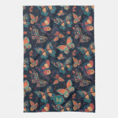 カスタムモノグラム蝶パターン キッチンタオル (縦)