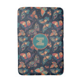 カスタムモノグラム蝶パターン バスマット (正面縦)