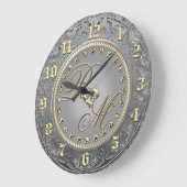 カスタムモノグラム記念時計 ラージ壁時計 (傾斜)
