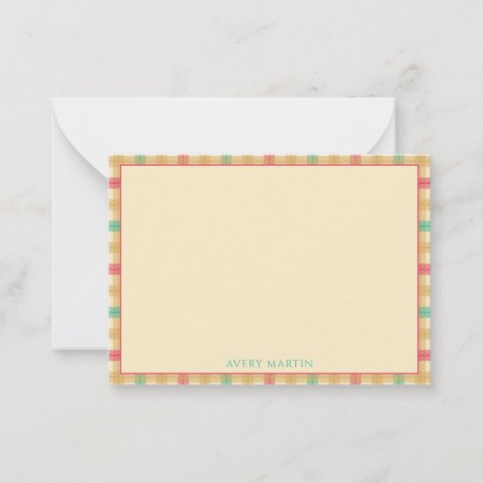 カスタムモノグラム銀杏柄ありがとう ノートカード (正面)