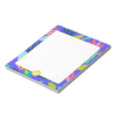 カスタムモノグラム青かわいらし可愛いメモ帳 ノートパッド (回転)