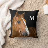 カスタムモノグラム馬写真 クッション (ブランケット)