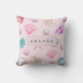 カスタムモノグラム魅力的ガーリーさくらんぼイチゴ クッション (正面)