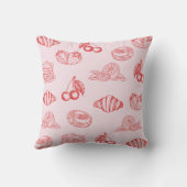 カスタムモノグラム魅力的ガーリーさくらんぼイチゴ クッション (裏面)