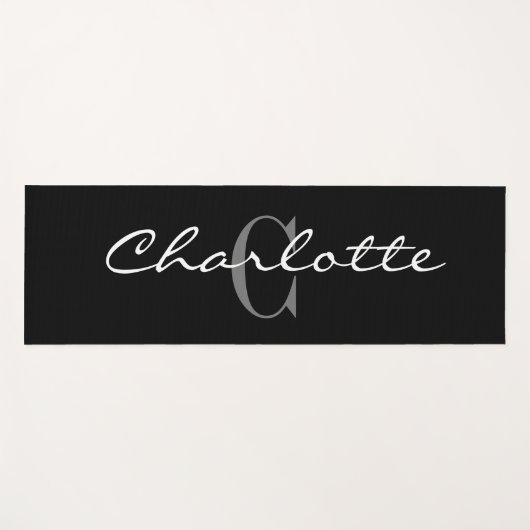 カスタムモノグラム黒ヨガマット ヨガマット (正面(横))