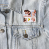 カスタムモノグラム4フォトコラージボタン 缶バッジ (インサイチュ)