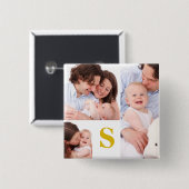 カスタムモノグラム4フォトコラージボタン 缶バッジ (正面&裏面)