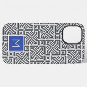 カスタムモノグラム アブストラクトパターン フォンケース iPhoneケース (裏面横)