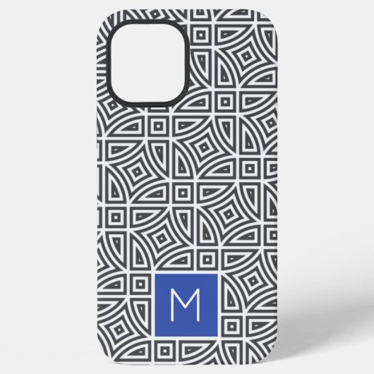 カスタムモノグラム アブストラクトパターン フォンケース iPhoneケース (裏面)