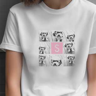 カスタムモノグラム インスタグラムコラージュを作成 Tシャツ