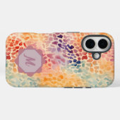 カスタムモノグラム エレガントな水彩画  Case-Mate iPhoneケース (裏面 (横))