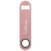 カスタムモノグラム – オーキッドピンクとスクリプトバー鍵 スピード栓抜き (正面)