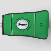 カスタムモノグラム グリーン Eat Sleep Golf Repeat ゴルフヘッドカバー (正面)
