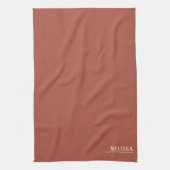 カスタムモノグラム、テラコッタ色 キッチンタオル (縦)
