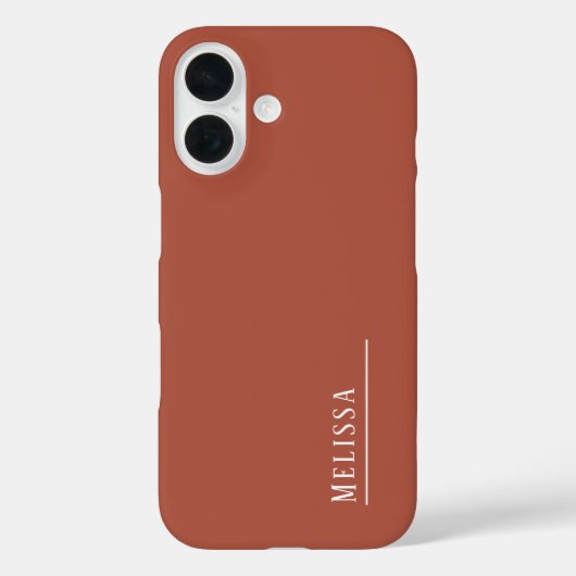 カスタムモノグラム、テラコッタ色 Case-Mate iPhoneケース (裏面)