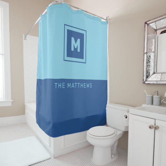カスタムモノグラム&ネームシャワーカーテン シャワーカーテン (インサイチュ)