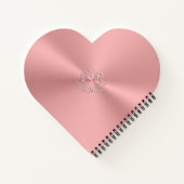 カスタムモノグラム、ピンク、スカリー・ドラゴンハート ノートブック (裏面)