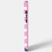 カスタムモノグラム、ピンク、紫、白水玉模様 Case-Mate iPhoneケース (裏面 / 左)