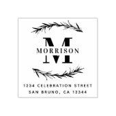 カスタムモノグラム&ファミリー名差出人住所 ラバースタンプ (インプリント)