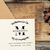 カスタムモノグラム&ファミリー名差出人住所 ラバースタンプ