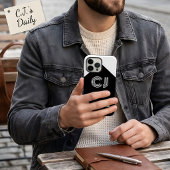 カスタムモノグラム ブラック&ホワイト 幾何学アールデコ Case-Mate iPhoneケース