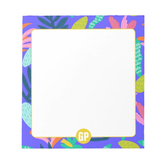 カスタムモノグラム ブルー 可愛い ノート (正面)