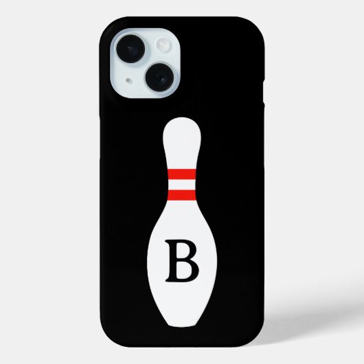 カスタムモノグラム ボウリングピン iPhone 15 カバー (裏面)