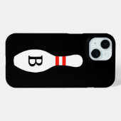 カスタムモノグラム ボウリングピン iPhone 15 カバー (裏面 (横))