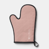 カスタムモノグラム、モダン赤面ピンク 鍋つかみ (正面)