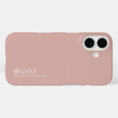 カスタムモノグラム、モダン赤面ピンク Case-Mate iPhoneケース (裏面 (横))