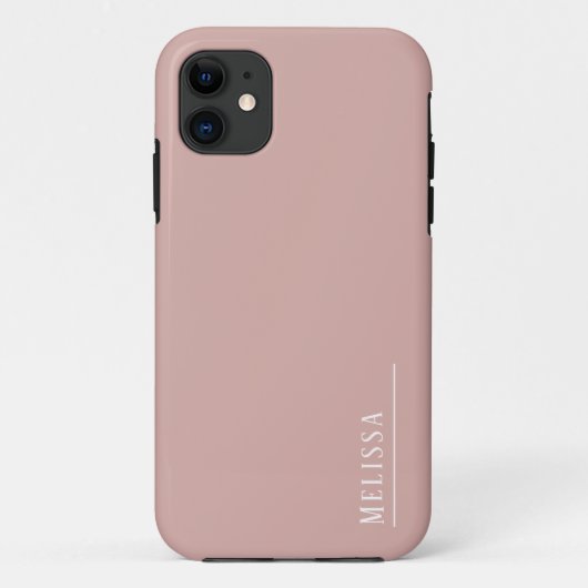 カスタムモノグラム、モダン赤面ピンク Case-Mate iPhoneケース (裏面)