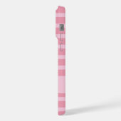 カスタムモノグラム モノクロ ブッシュピンク iPhoneケース (左側面)