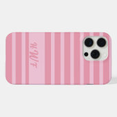 カスタムモノグラム モノクロ ブッシュピンク iPhoneケース (裏面横)