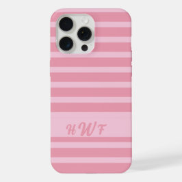 カスタムモノグラム モノクロ ブッシュピンク iPhone 15 PRO MAXケース