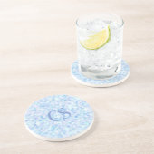 カスタムモノグラム ライラックの花弁 有機的形状  コースター (側面)