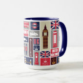 カスタムモノグラム ロンドン イギリス アイコン マグカップ (正面右)