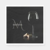 カスタムモノグラム「ワイングラス」 スタンダードランチョンナプキン (正面)