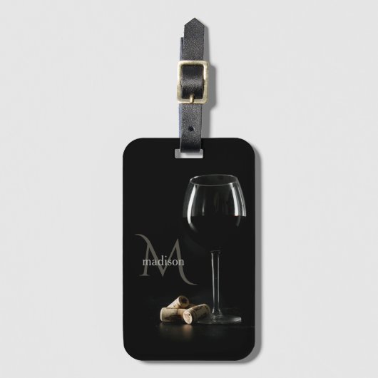 カスタムモノグラム「ワイングラス」 ラゲッジタグ (正面縦)