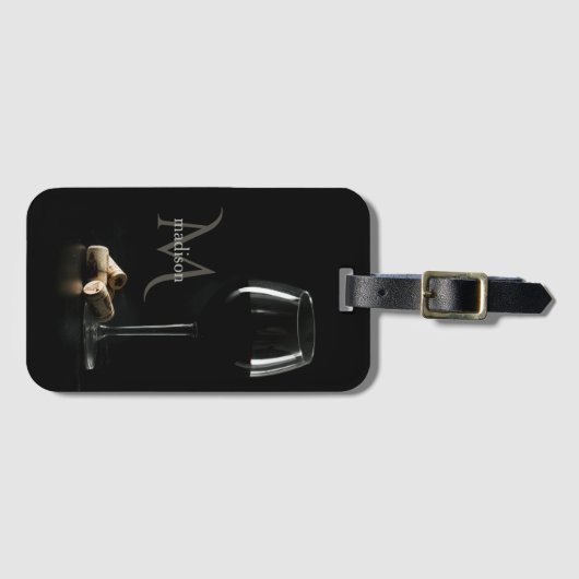 カスタムモノグラム「ワイングラス」 ラゲッジタグ (正面横)