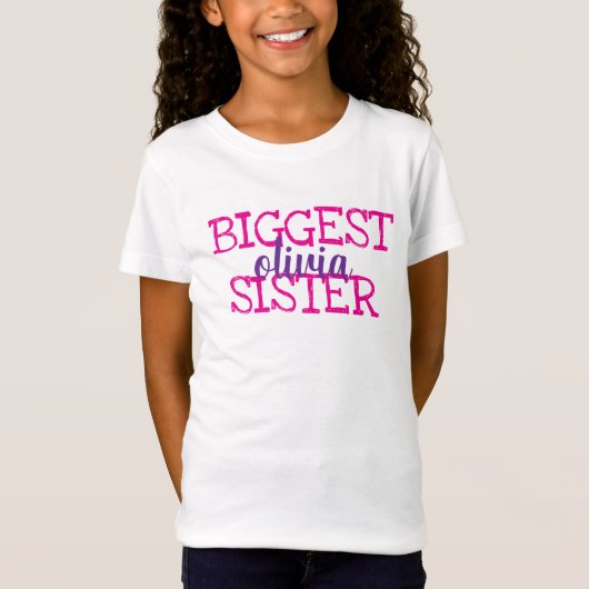 カスタムモノグラム 仲の良い姉妹デザイン Tシャツ (正面)