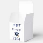 カスタムモノグラム&卒業年青と白 フェイバーボックス (オープン)